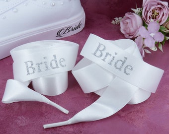 Cordones para zapatos de novia: cordones de cinta con estampado brillante para zapatos de boda