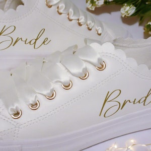 Personalised Wide Fit Wedding Trainers, Wedding Trainers For Brides, Bride Sneakers, Wide Fit Bridal Shoes, Vegan Shoes.