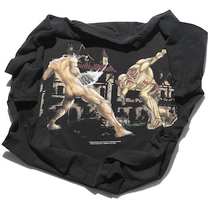 attack on titan Anime Washed Men&#39;s T-shirt Manga Character Graphic Shirt Anime Manga Vintage Cool T-shirt