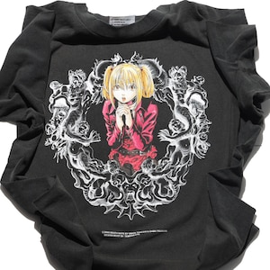 Misa Anime Washed Herren T-Shirt Manga Charakter Grafik Shirt Anime Manga Vintage Cooles T-Shirt
