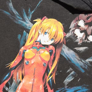 Asuka Anime Washed Men&#39;s T-shirt Manga Character Graphic Shirt Anime Manga Vintage Cool T-shirt