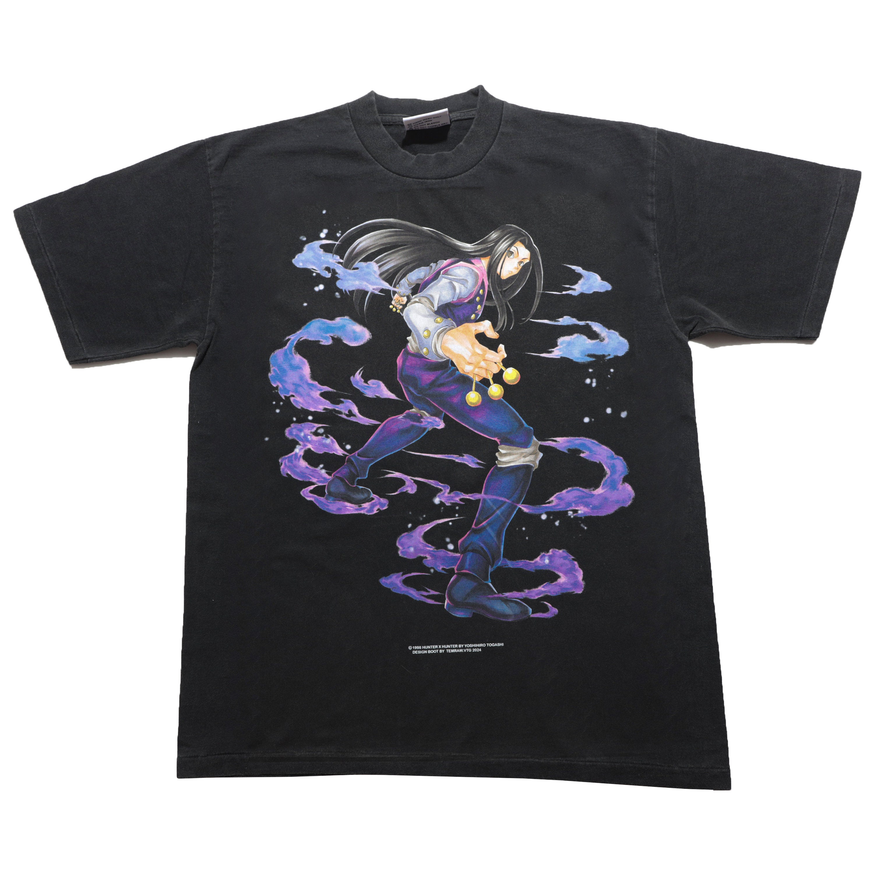 HUNTER X HUNTER ハンターハンター　イルミ　Tシャツ 00's ハンターハンター イルミ アニメTシャツ 両面プリント