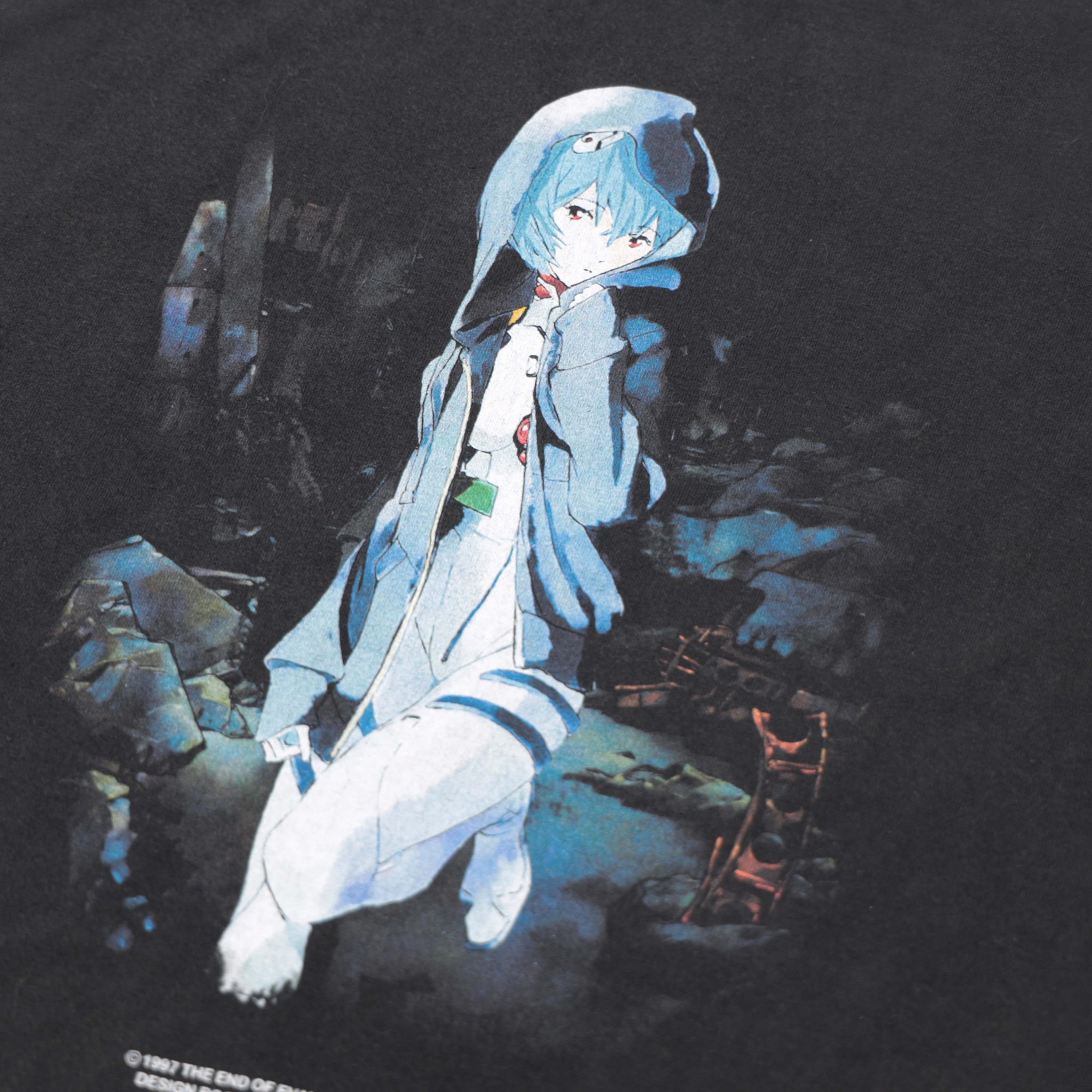 Rei Anime Washed Men's T-shirt Manga Character Graphic Shirt Rei Anime Washed Men's T-shirt Manga Character Graphic Shirt