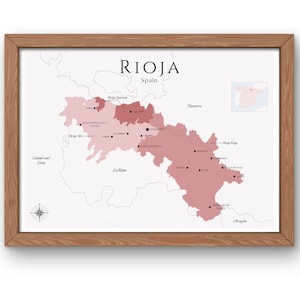 Rioja Wine Map (Digital Product): Explore the Vineyards of Spain - Elegant Wall Art & Wine Education of the Rioja Wine Region