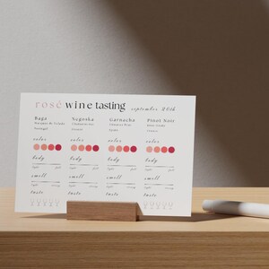 Editable and Customisable Rosé Wine Tasting Scorecard: Printable Note ...