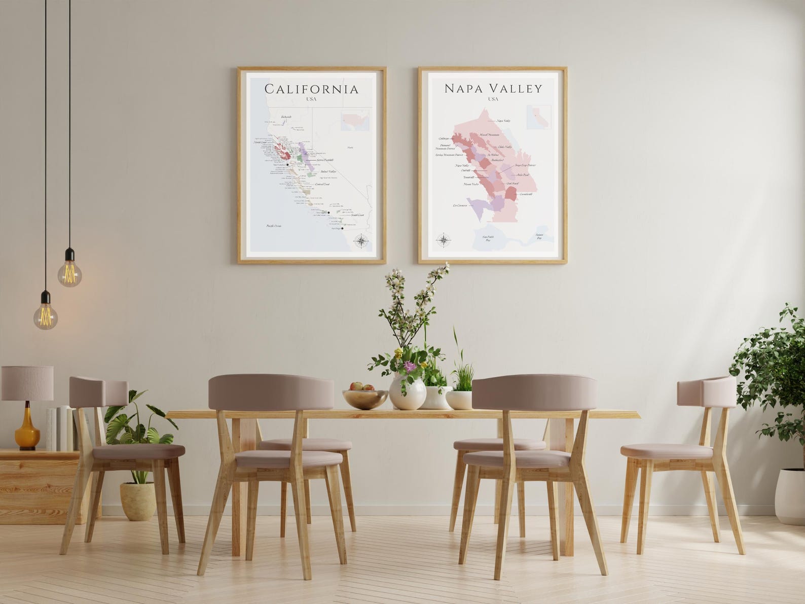 Napa Valley Wine Map (physical Print, Unframed): Elegant Wall Art ...