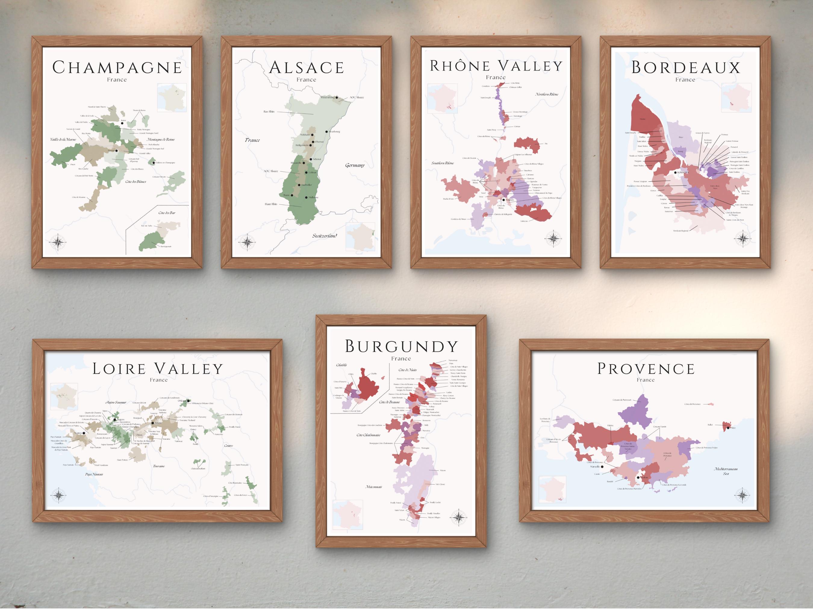 Napa Valley Wine Map (physical Print, Unframed): Elegant Wall Art ...