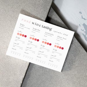 Editable and Customisable Rosé Wine Tasting Scorecard: Printable Note ...