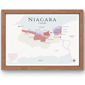 Niagara Wine Map (Digital Product): Explore the Vineyards of Canada - Elegant Wall Art & Wine Education of Niagara Wine Region