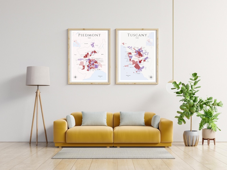 Napa Valley Wine Map (physical Print, Unframed): Elegant Wall Art ...