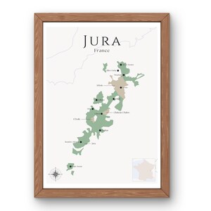 Jura Weinkarte (digitales Produkt): Entdecke die Weinberge des Jura - Elegante Wandkunst & Weinbildung der Jura-Weinregionen