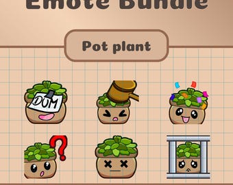 Pot plant emotes | Twitch | emotes | Discord | Youtube | streaming | Six (6) | digital download