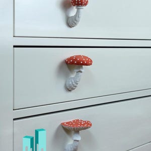 Fly agaric drawer handle - playful furniture handles in fairytale forest style