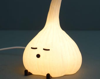 Knoblauch Lampe – Süße Deko Lampe mit Gesicht, Geschenk für Foodies