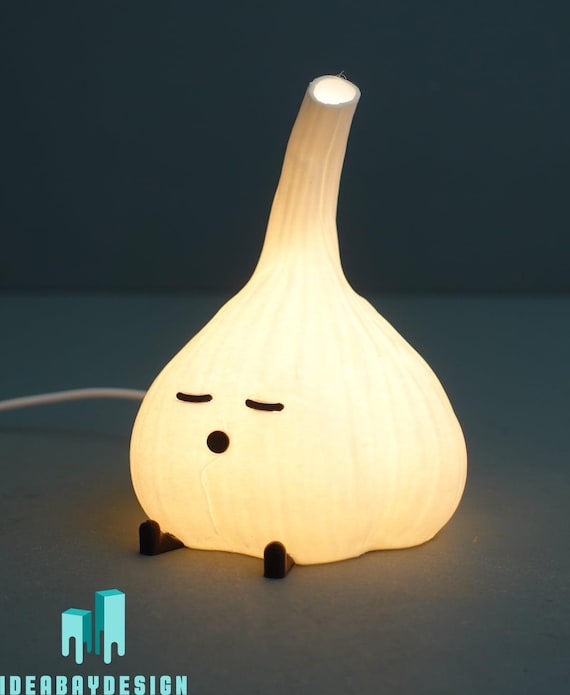 Knoblauch Lampe – Süße Deko Lampe mit Gesicht, Geschenk für Foodies