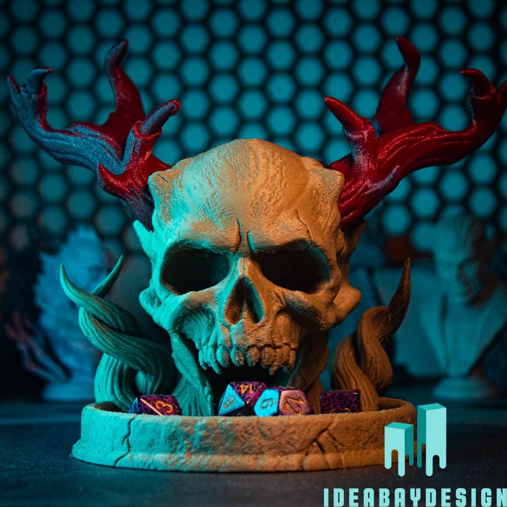 Dice Tower Skull Demon – Your epic Dungeons and Dragons accessory