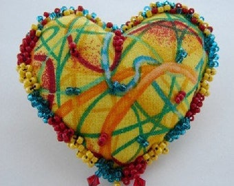 Fiesta Heart Pin- (Similar Heart Made to Order by Request)