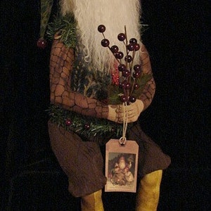 Primitive Folk Art-Woodsman Santa Claus-Art Doll-Ooak Made to Order By Request image 4