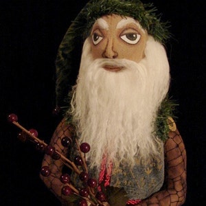 Primitive Folk Art-Woodsman Santa Claus-Art Doll-Ooak Made to Order By Request image 1