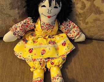 Lady Bug RAG DOLL-(Order by Request to Make Similar Rag Doll)