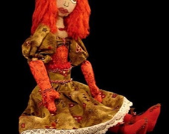 Art Doll-Red Headed Girl (Made by Request)