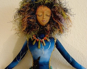 Art Doll Spirit-Erzulie Dantor  17" Tall  (Made By Request)