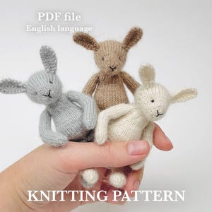 Sitting Bunny Knitting Toy Pattern, Little Bunny PDF File, Knitted Hare, Knitted Rabbit Pattern, English Language