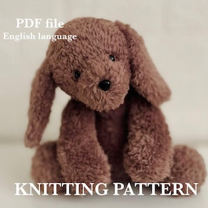 Knitting Puppy Toy Pattern. Little Dog PDF File, English Language