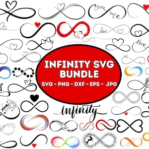 Infinity Symbol SVG, Infinity PNG Bundle, Infinity Clipart, Infinity SVG Cut Files for Cricut, Infinity Silhouette, Infinity Heart Svg