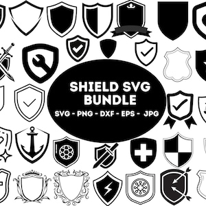 Shield SVG Bundle, Shield PNG Bundle, Shield Clipart, Shield SVG Cut Files for Cricut, Shield Silhouette, Badges Svg Png, Badge Svg