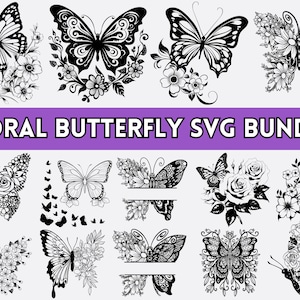 Butterfly Svg\ Floral butterfly svg\ Butterfly flower svg\ Butterfly svg file\ Floral butterfly svg\ Cutting file Cricut Silhouette