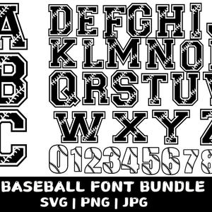 Base Ball Alphabet Font Svg, Base Ball Team Font Svg, Sport Font Svg Bundle, Sport Numbers Svg, Base Ball Letter Font, Varsity Letters Svg.