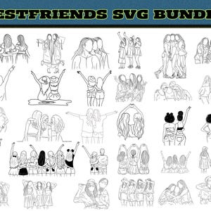 親友 SVG バンドル | 親友 SVG | 友情の日 SVG | 永遠の友達 SVG | 女性の友情 SVG | bff SVG | 友情クリップアート