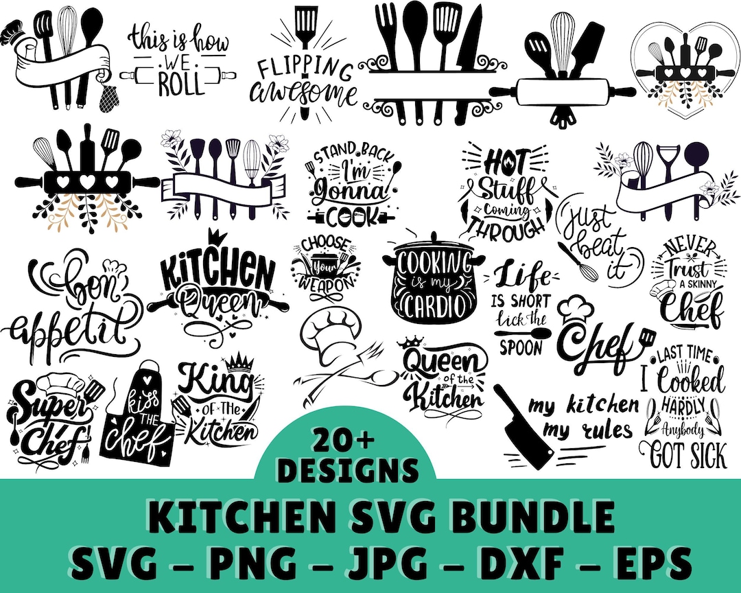 Kitchen SVG Bundle - Kitchen PNG Bundle - Kitchen Clipart - Kitchen SVG ...