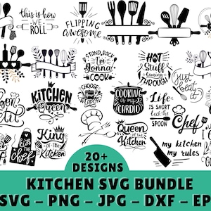 Kitchen SVG Bundle - Kitchen PNG Bundle - Kitchen Clipart - Kitchen SVG Cut Files for Cricut, Kitchen Silhouette, Kitchen Vector