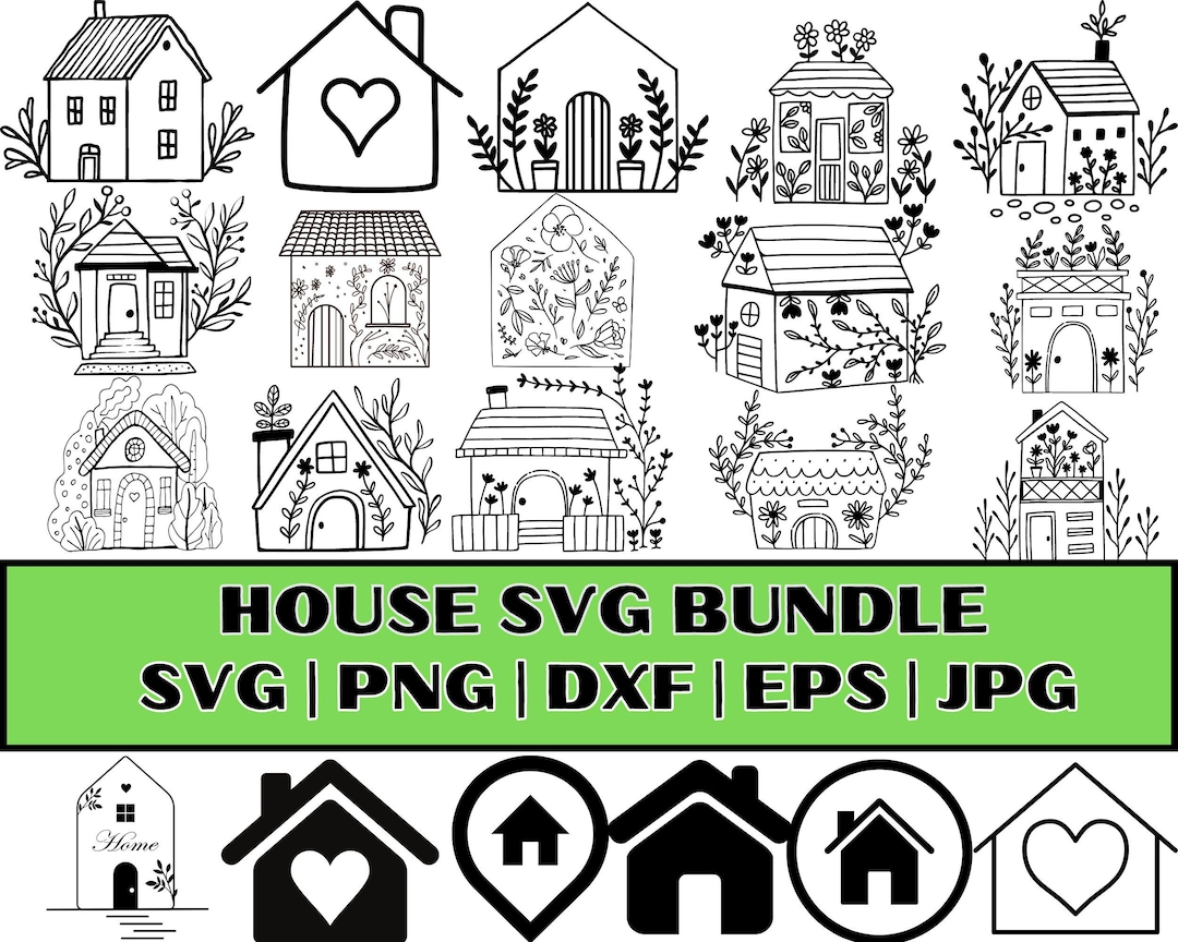 House SVG Bundle | House Clipart | House Png | House Vector | House ...