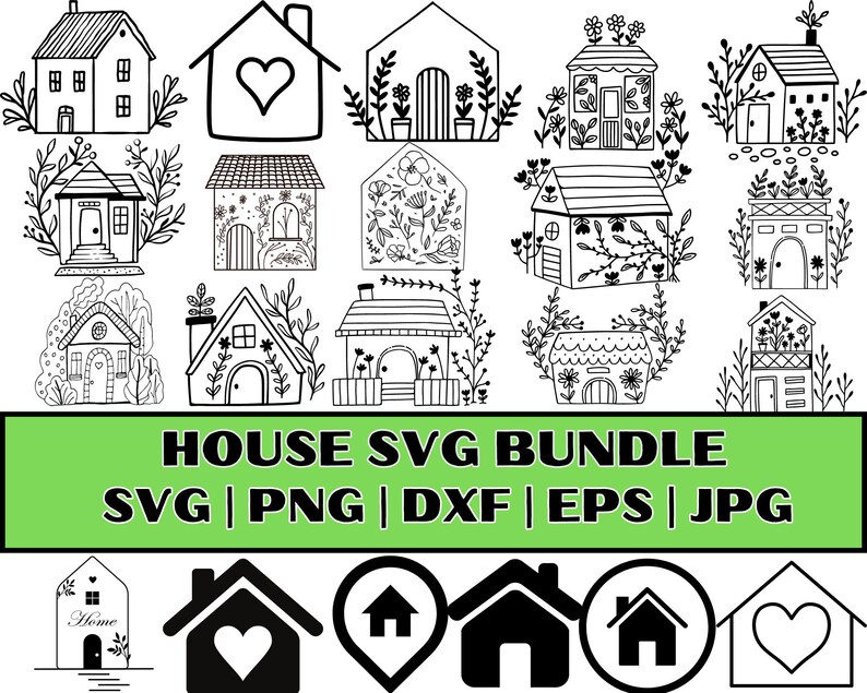 House SVG Bundle | House Clipart | House Png | House Vector | House ...
