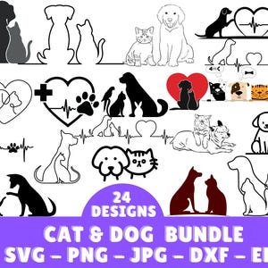 CAT and DOG SVG, Cat and Dog Clipart, Cat and Dog Svg Cut Files For Cricut, Pet Owner Svg