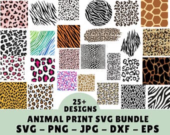 Paquete SVG de estampado animal, paquete PNG de estampado animal, clipart de estampado animal, svg de estampado de leopardo, svg de estampado de guepardo, svg de estampado de tigre, svg de estampado de vaca