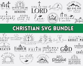 Christliches Bundle SVG, Glaubens-Bundle SVG, Gott SVG, Jesus SVG, Bibel-Vers-Bundle, Religiöses SVG, Cricut Cut-Dateien, SVG-Dateien für Cricut