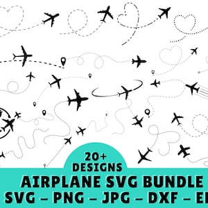 Airplane Svg, Airplane Clipart, Travel Svg, Airplane Silhouette, Airplane Png, Svg Files For Cricut, Aeroplane Svg, Airplane Heart Svg