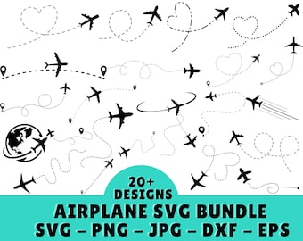 Airplane Svg, Airplane Clipart, Travel Svg, Airplane Silhouette, Airplane Png, Svg Files For Cricut, Aeroplane Svg, Airplane Heart Svg