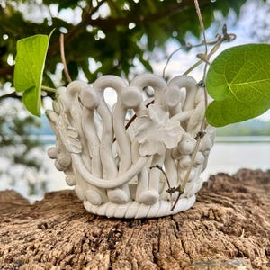 Vintage Italian Ceramic Fruit Bowl - Made in Italy White Pottery - Hand Painted Small Dish - Rustic Farmhouse Kitchen Decor