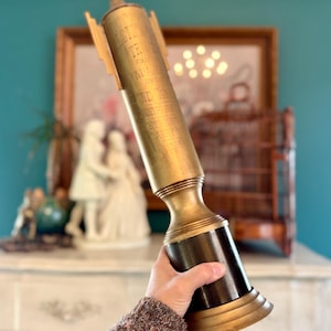 Vintage Brass Rocket Ship Trophy - 1954 Ralston Purina Award - Engraved Dairy Show Piece - Mid Century Home Decor Display Accent