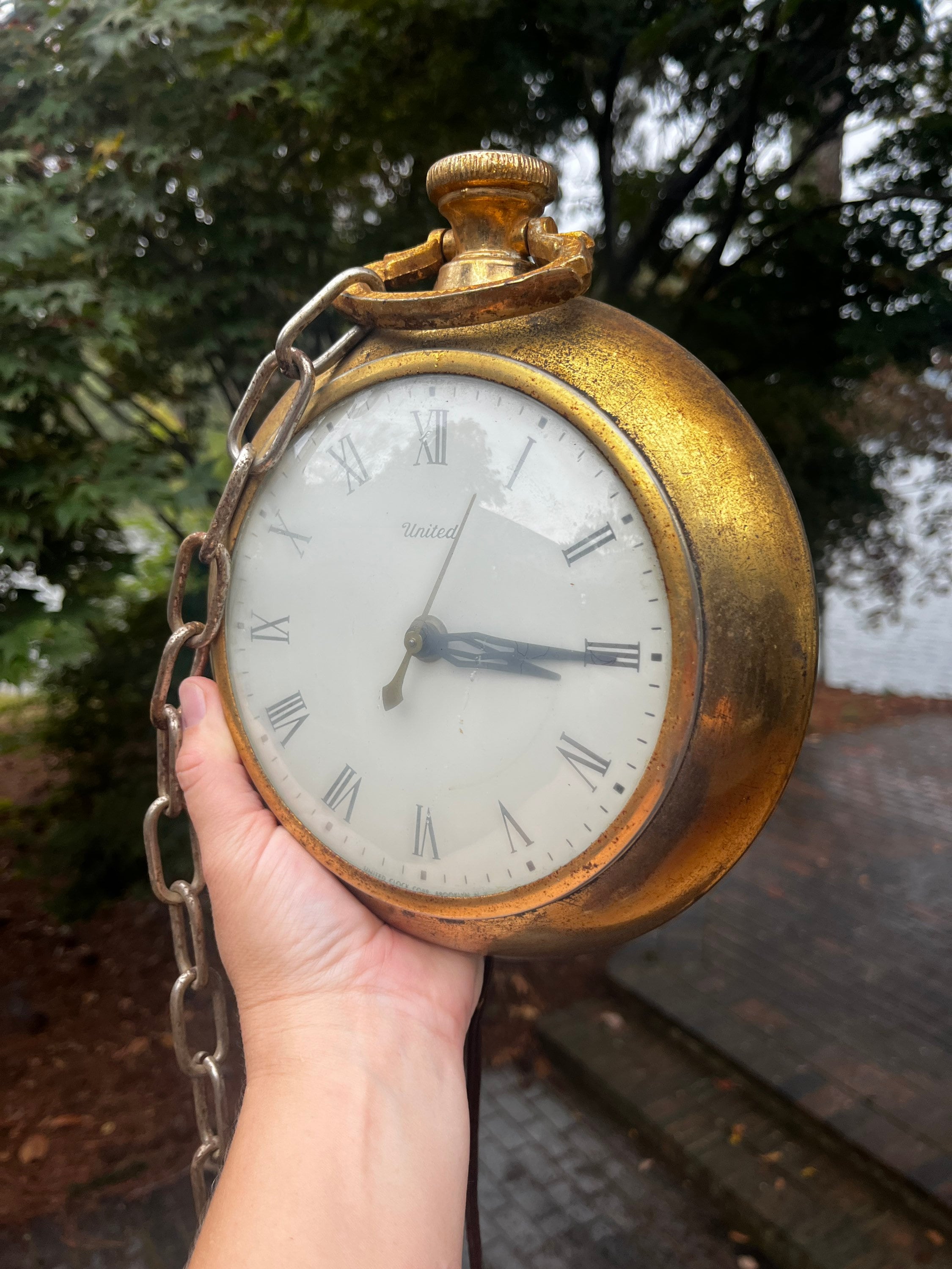 Pocket Watch Vintage Wall Clock - Brass