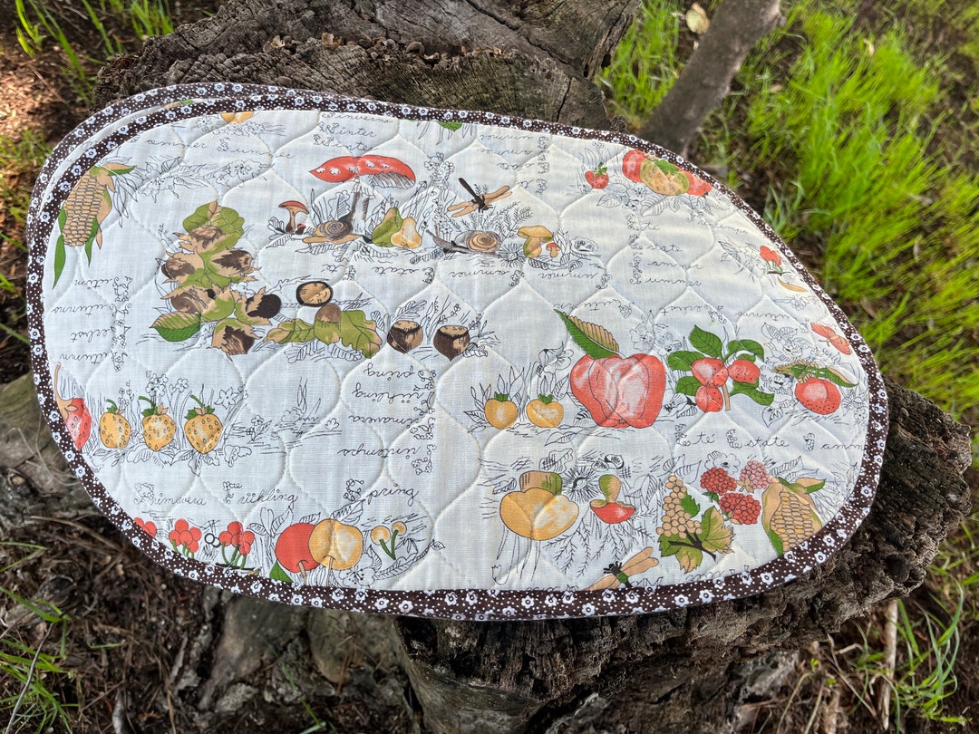 Vintage Quilted Mushroom Placemats Shrooms Nature Wildlife Etsy