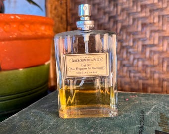 Vintage Abercrombie & Fitch Cologne Spray, 100 ml (3,4 oz), Herrenduft, silberner Verschluss, teilweise erhaltene Flasche