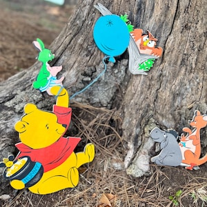 Vintage Winnie the Pooh and Friends - Wall Plaques - Classic Disney Nursery Decor - 3D Wall Hanging - Kids Room Art - Set of 4
