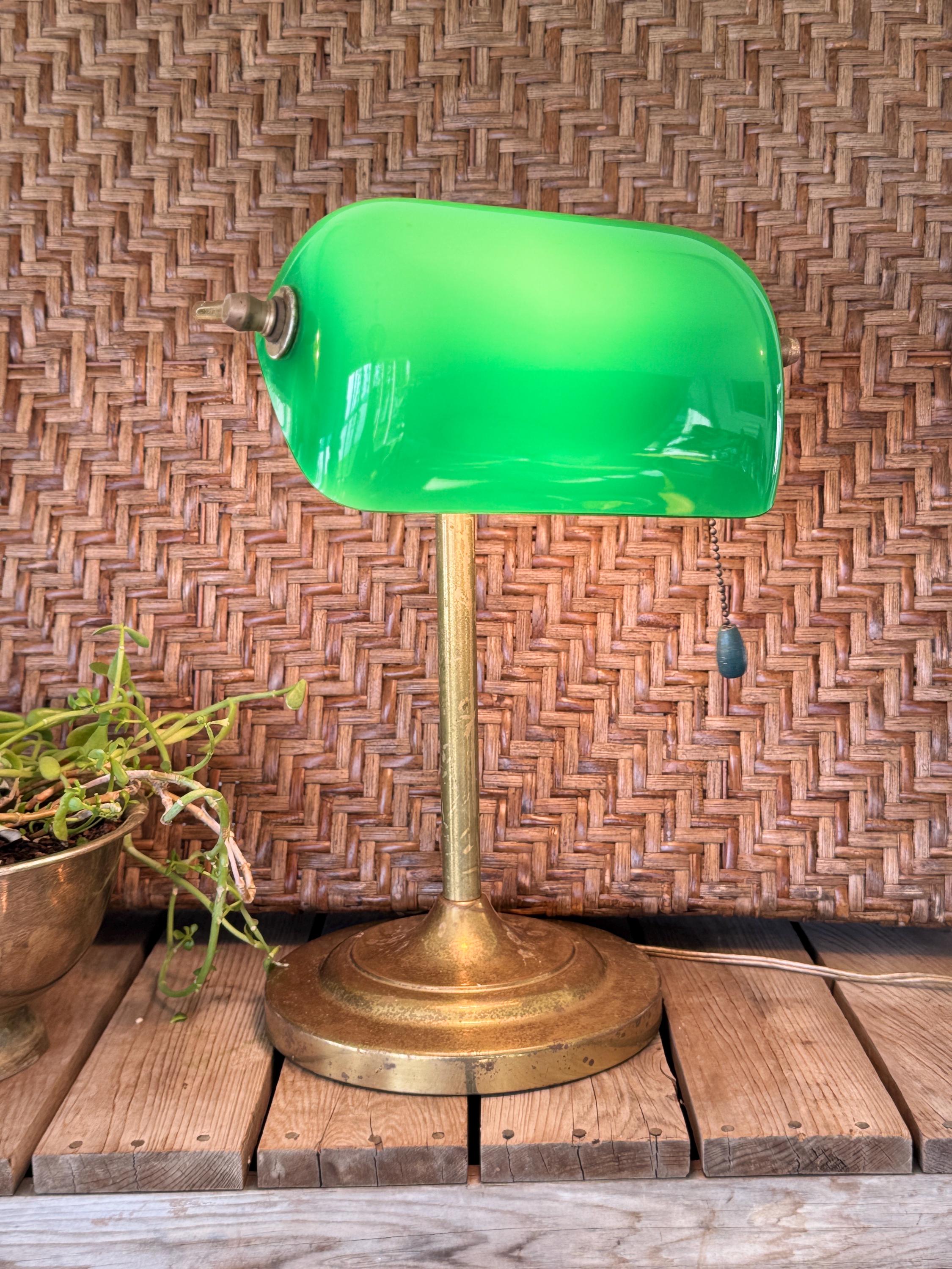 Library Lamp Green Reading Lamp Antique Banker's Lamp – Antique