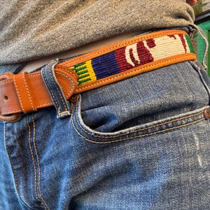 Vintage Guatemalan Woven Striped Belt Leather O-Ring Buckle Multicolor Boho Guatemalan Leather Belt - Etsy main image 3